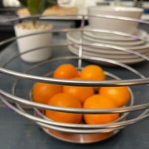 80's Modern Silver Wire Basket